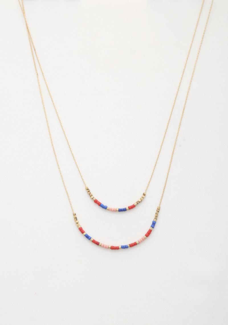 SEED BEAD LAYERED NECKLACE