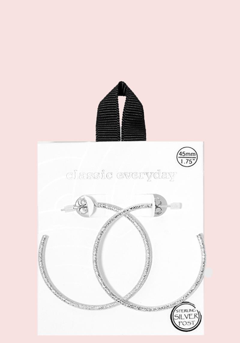 STERLING SILVER POST HOOP EARRING