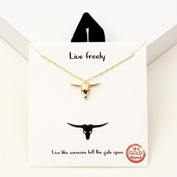 18K GOLD RHODIUM DIPPED LIVE FREELY NECKLACE