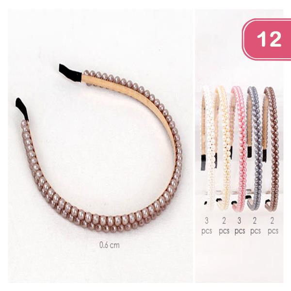 FASHION PEARL HEADBAND (12 UNITS)