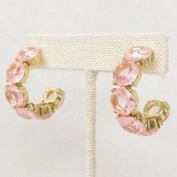 ROUND CRYSTAL OPEN HOOP EARRING