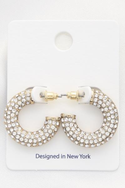 CRYSTAL OPEN CIRCLE EARRING