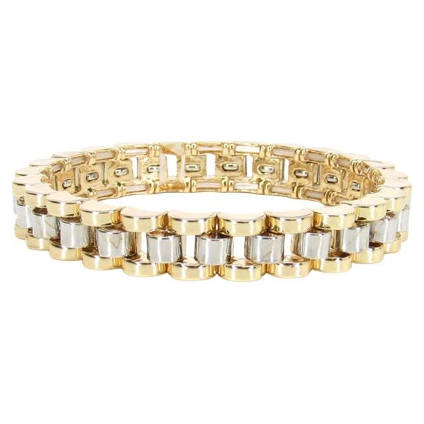 METAL TWO TONE STRETCH BRACELET