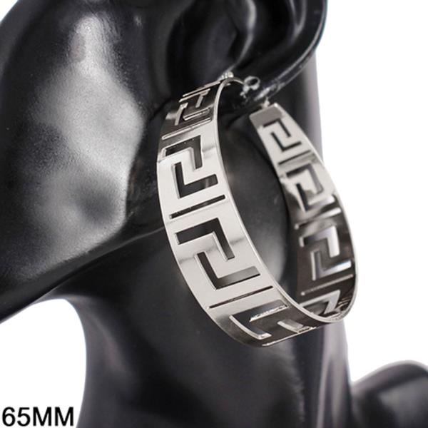GREEK PATTERN HOOP EARRING