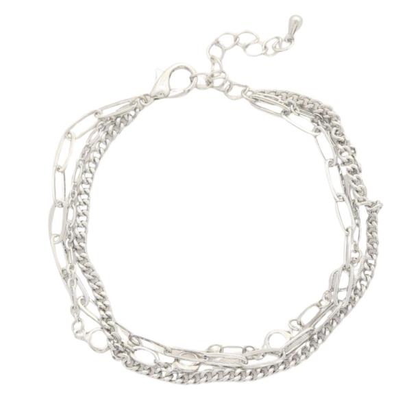 ROUND CRYSTAL PAPERCLIP LINK BRACELET