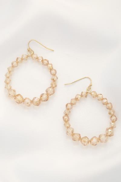 BEADED ROUND DANGLE EARRING