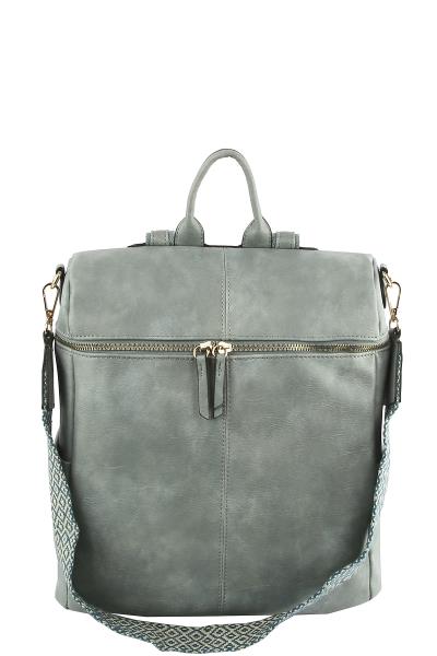 SMOOTH ZIPPER HANDLE BACKPACK WITH GUITAR STRAP