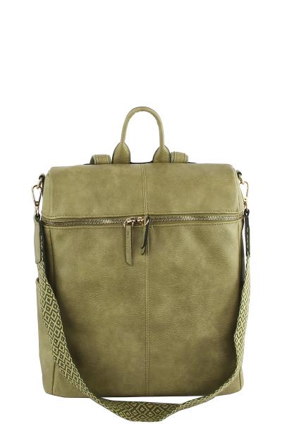 SMOOTH ZIPPER HANDLE BACKPACK WITH GUITAR STRAP