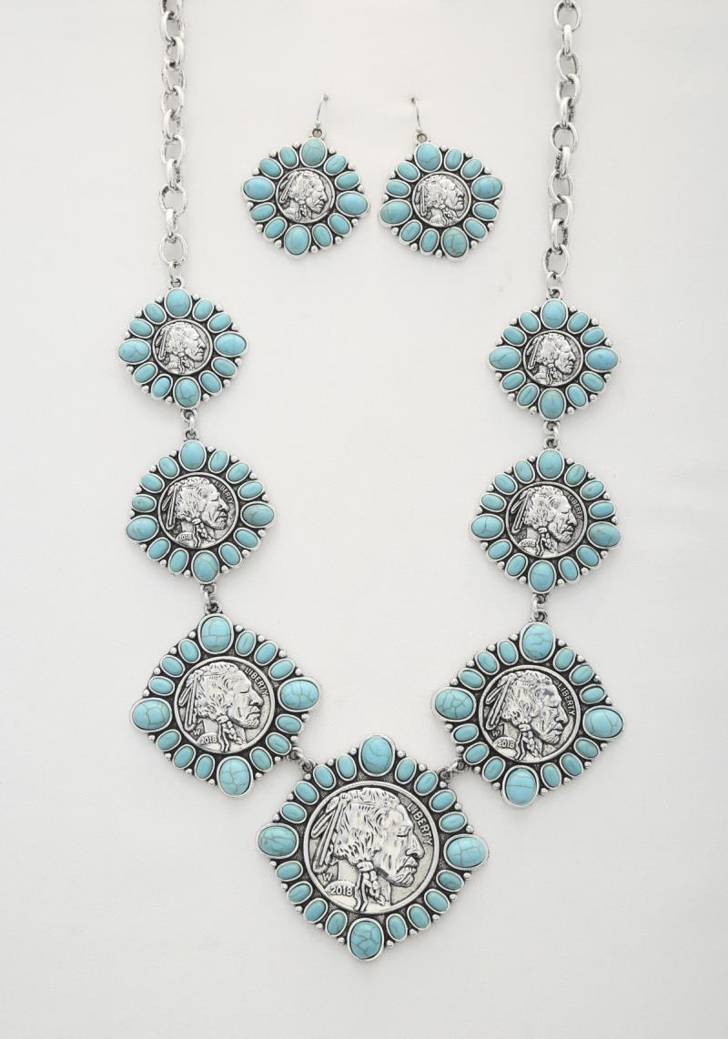 NATIVE COIN BEADED NECKLACE