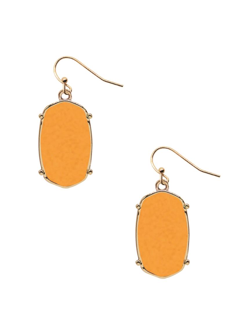 METAL HEXAGON DANGLE EARRING