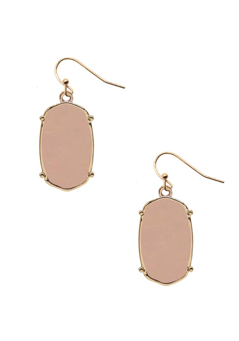 METAL HEXAGON DANGLE EARRING