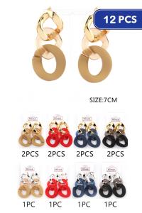 FASHION COLOR LINK EARRING (12 UNITS)