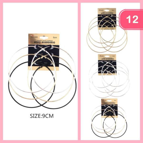 METAL HOOP EARRING (12 UNITS)