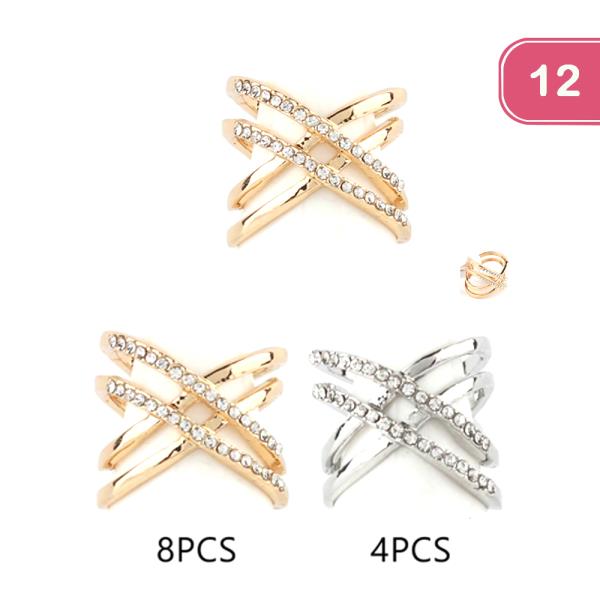 METAL RHINESTONE RING (12 UNITS)