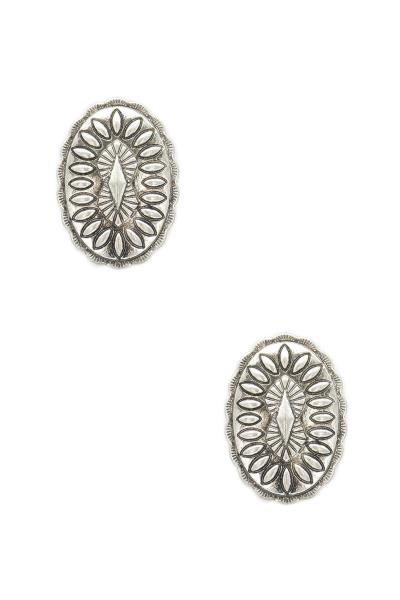 RODEO WESTERN CONCHO METAL EARRING