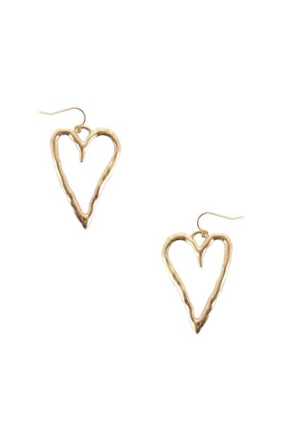 ABSTRACT HEART METAL DANGLE EARRING