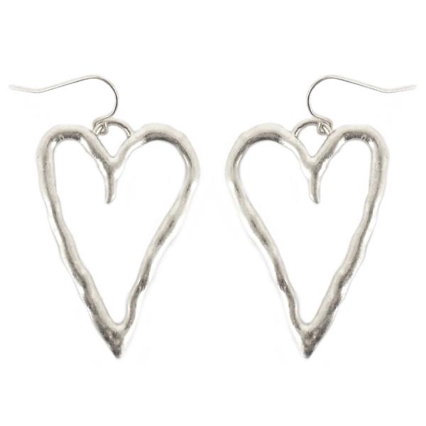 ABSTRACT HEART METAL DANGLE EARRING