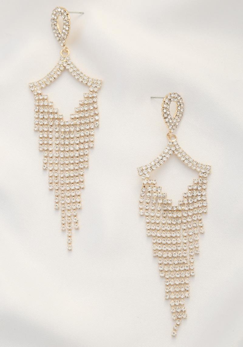 RHINESTONE DANGLE EARRING