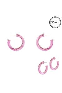 METAL TWISTED ALUMINUM COATING HOOP EARRING