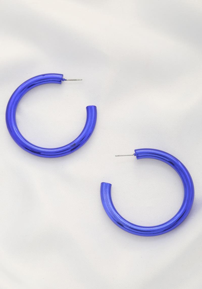 METAL HOLLOW ALUMINUM COATING HOOP EARRING
