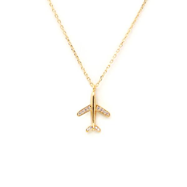 18K GOLD RHODIUM DIPPED NEXT DESTINATION NECKLACE