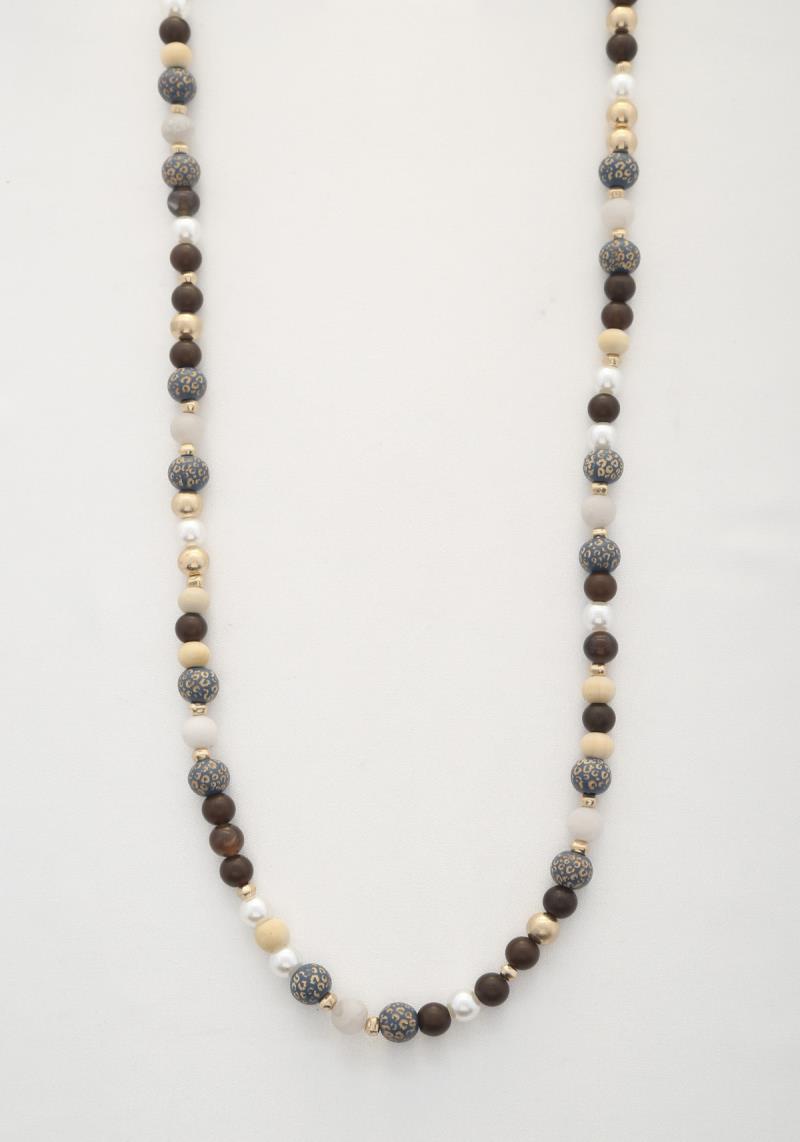 ANIMAL PRINT PATTERN BEADED NECKLACE