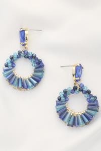 ROUND BEADED DANGLE EARRING