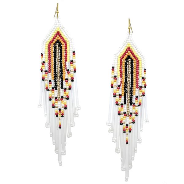 WESTERN SEED BEAD DANGLE EARRING