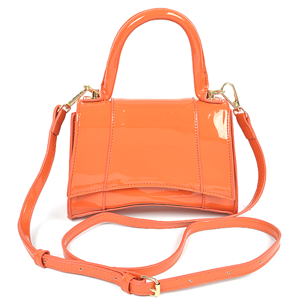 ENAMEL TOP HANDLE BAG