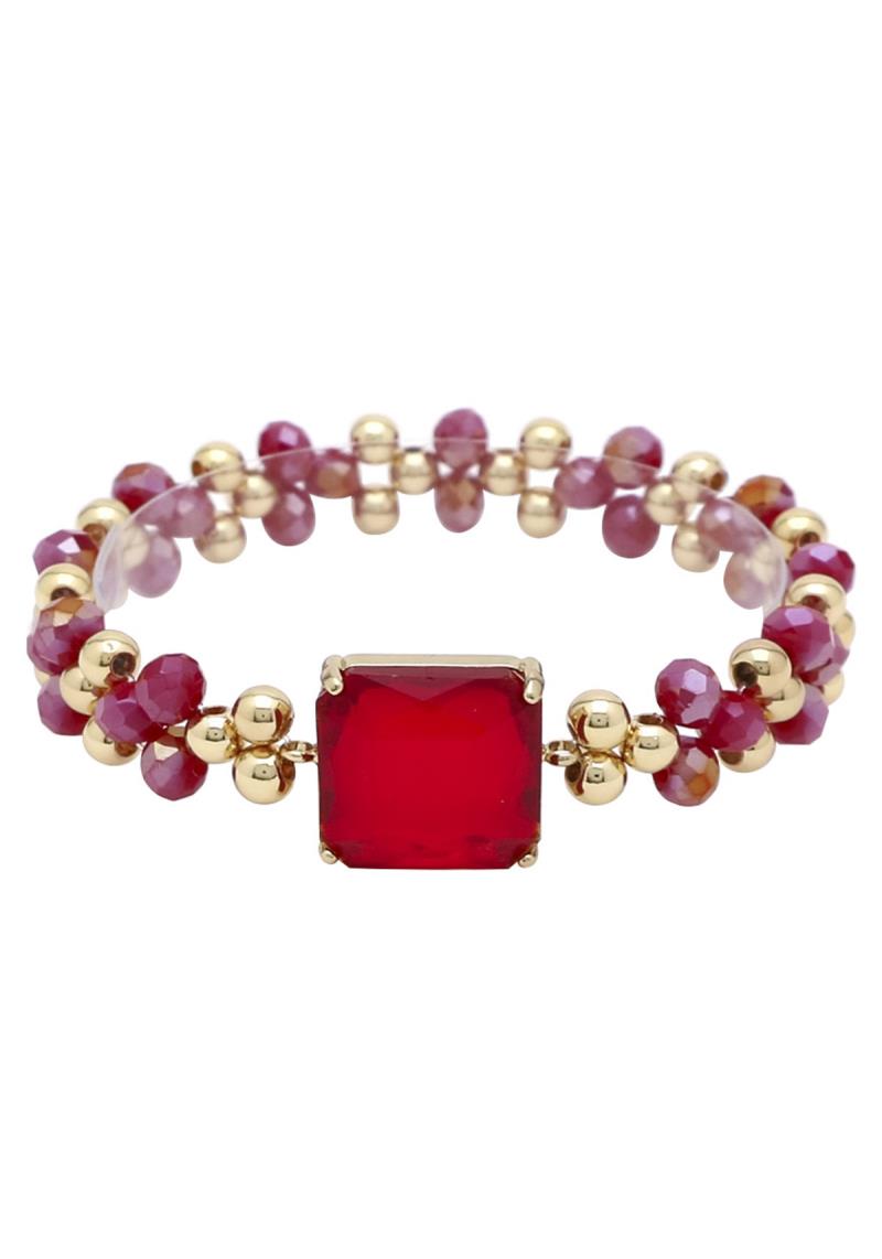 SQUARE GLASS AND CCB BRACELET