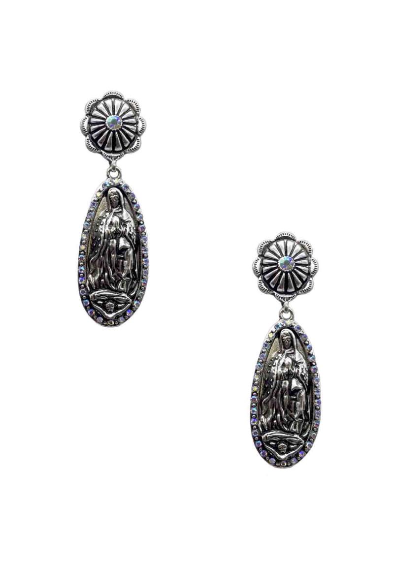 AB STONE GUADALUPE MARIA POST EARRING