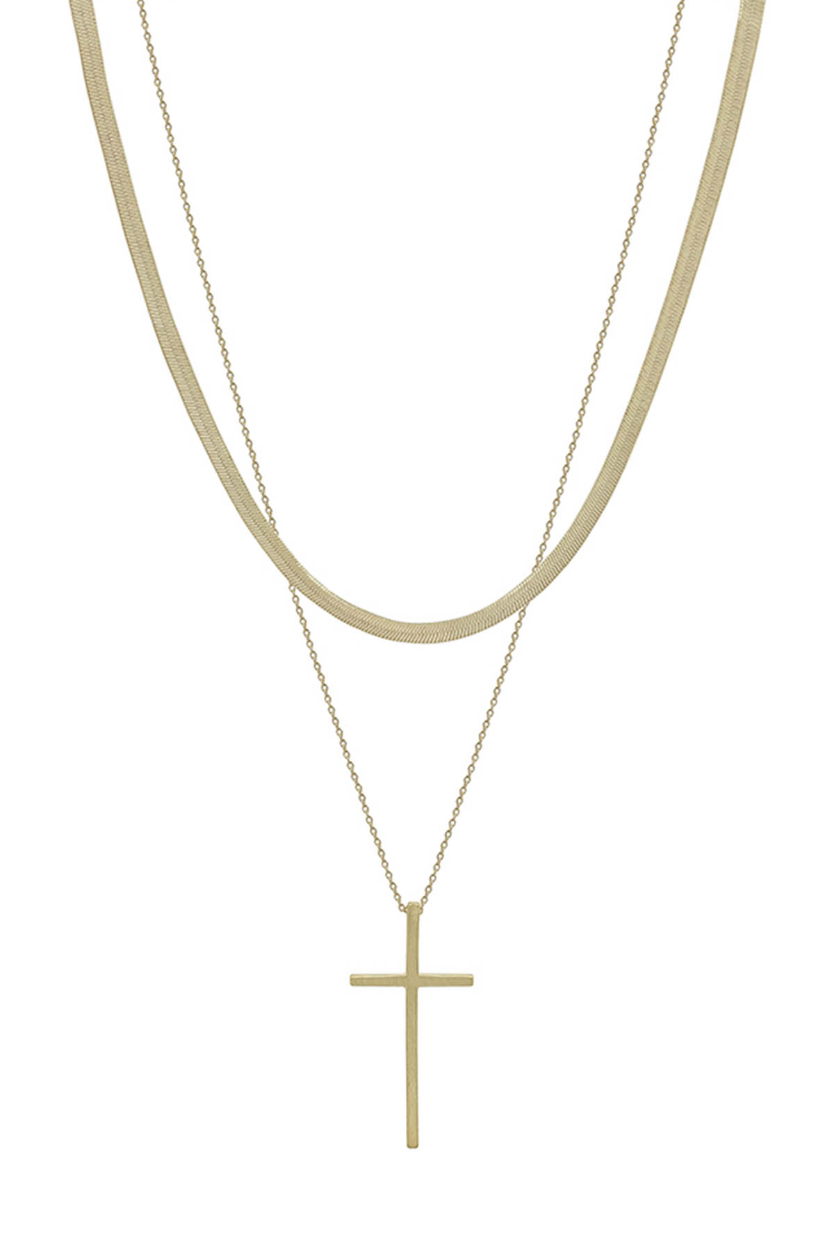 CROSS PENDANT/SNAKE CHAIN SNK NECKLACE