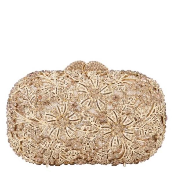 (PRE-ORDER/ONLY ONLINE) FLOWER ORNATE RHINESTONE MINAUDIERE CLUTCH BAG