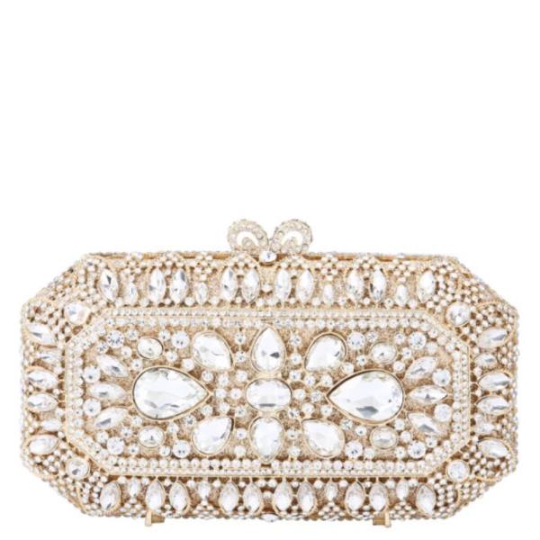 ORNATE RHINESTONE MINAUDIERE CLUTCH BAG