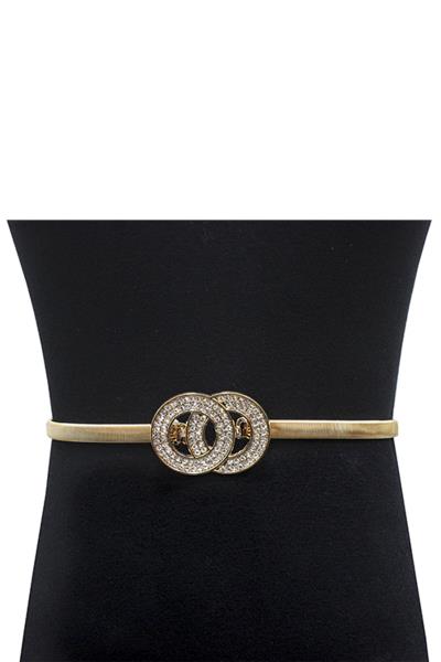 RHINESTONE DOUBLE ROUND ELASTIC BELT