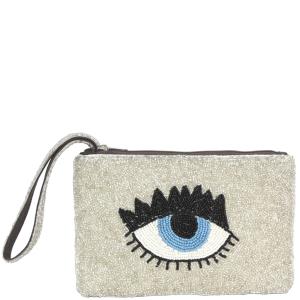 EYE SEED BEAD ZIPPER BAG