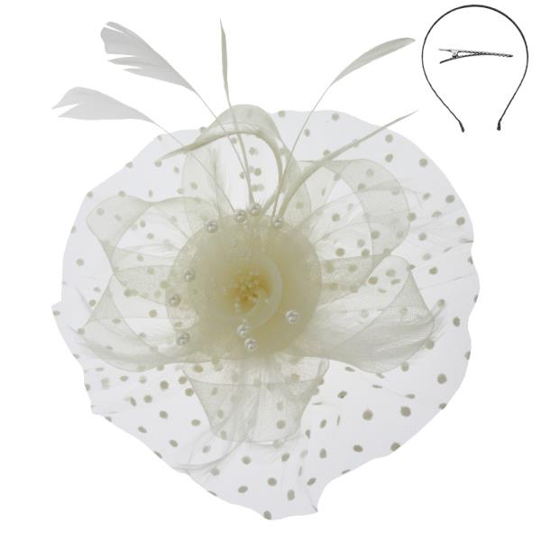 POLKA DOT HEADBAND/ CLIP FASCINATOR