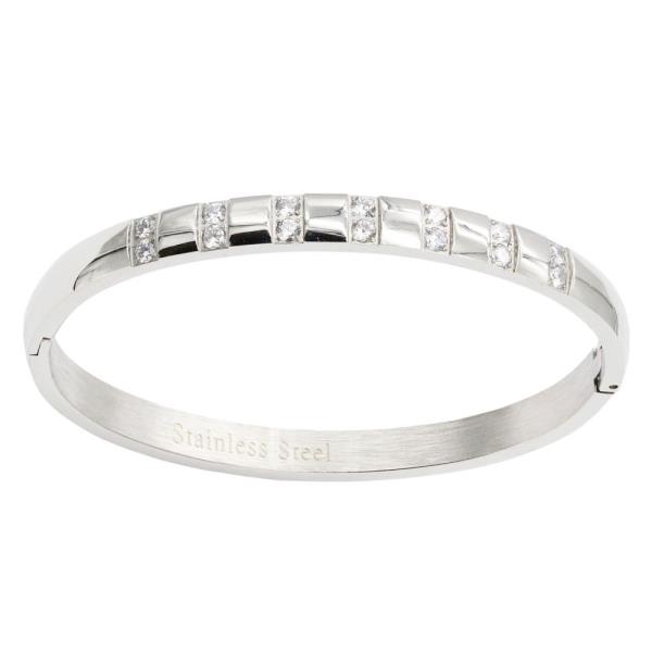CRYSTAL METAL BANGLE BRACELET