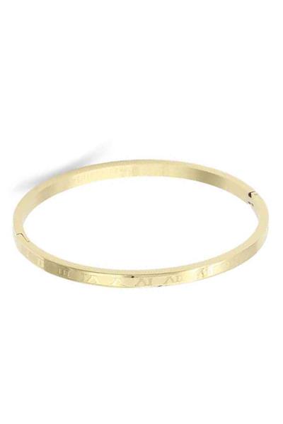 ROMAN NUMERALS METAL BANGLE BRACELET