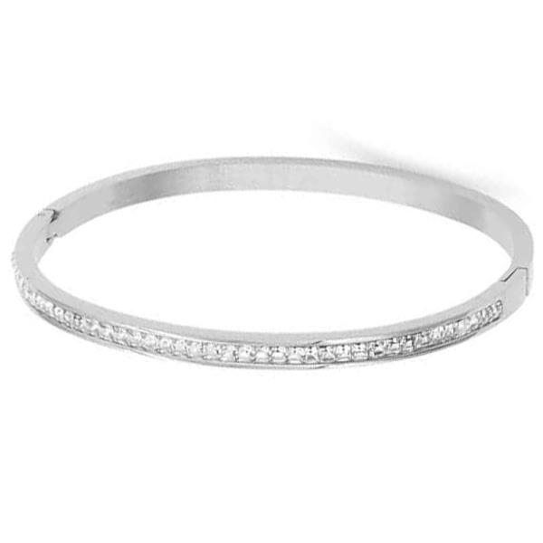 CRYSTAL METAL BANGLE BRACELET