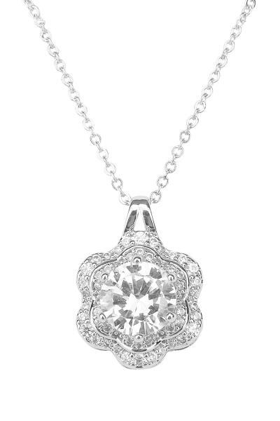 CRYSTAL FLOWER PENDANT NECKLACE