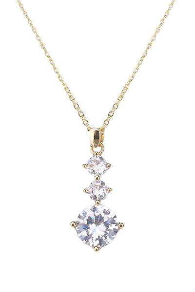 CRYSTAL 3 ROUND PENDANT NECKLACE