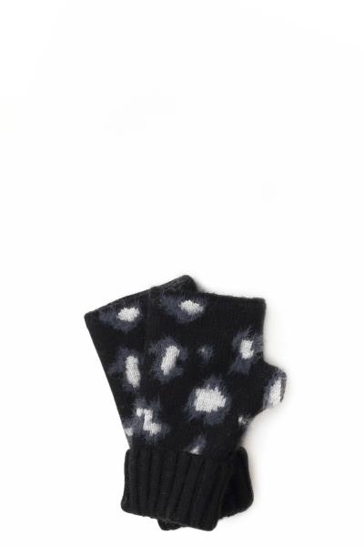 LEOPARD EYELASH FINGERLESS GLOVES