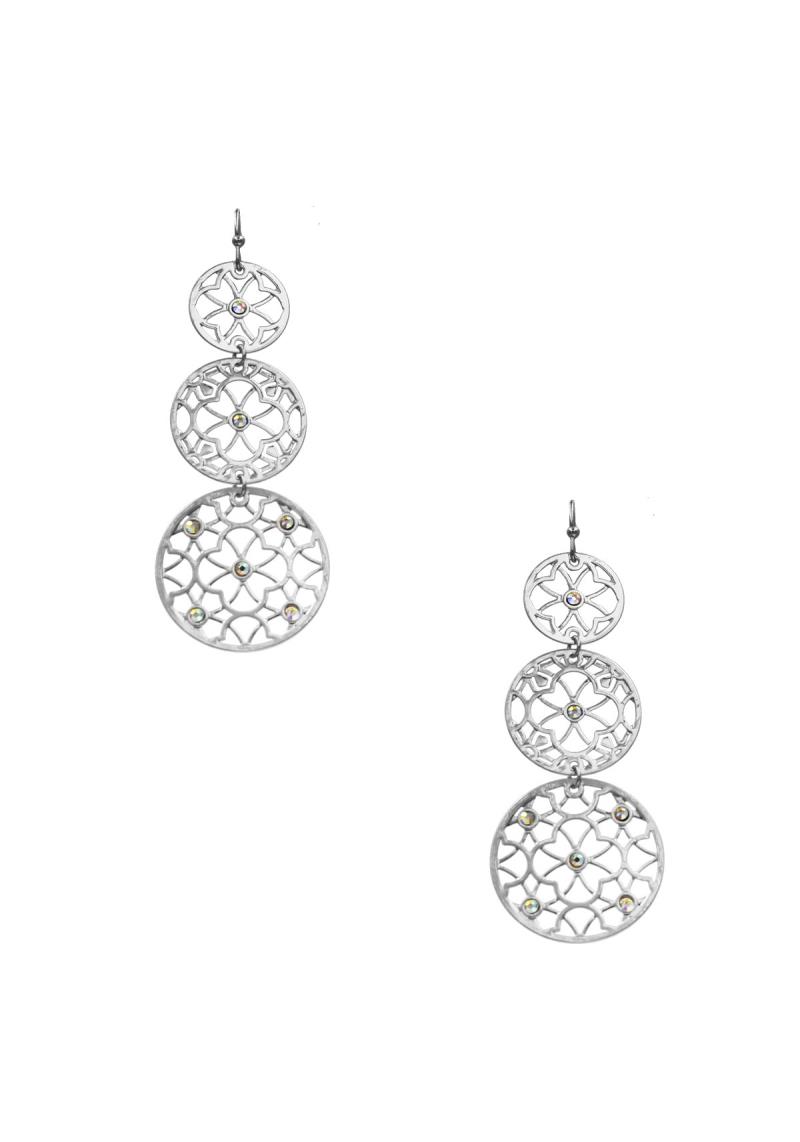 CUT OUT CIRCLE LINK DANGLE EARRING