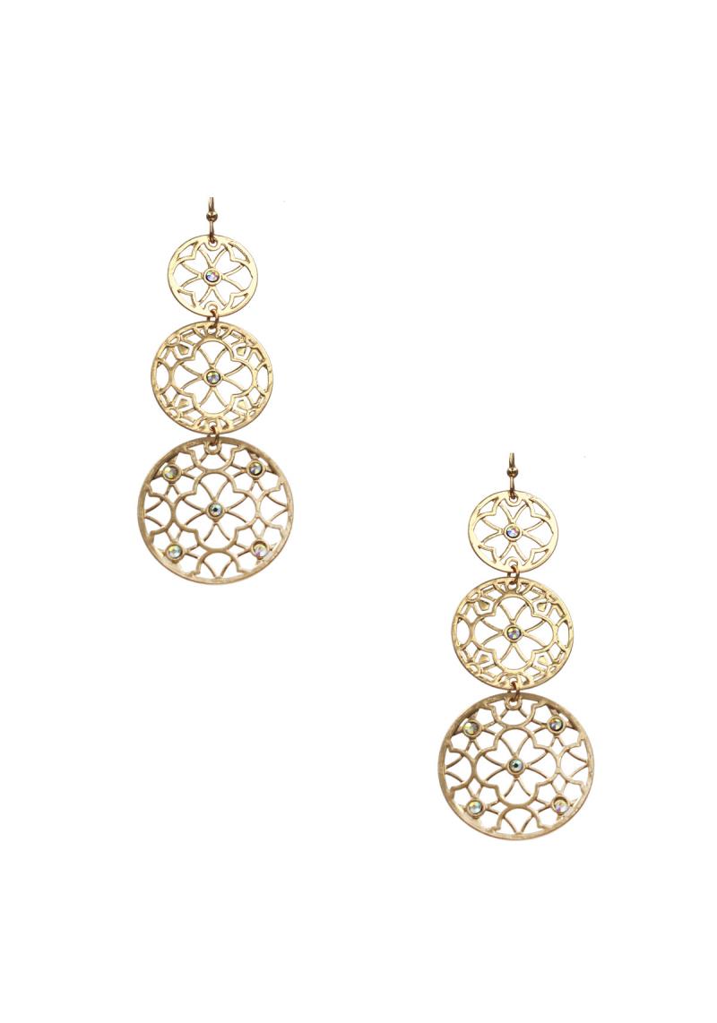 CUT OUT CIRCLE LINK DANGLE EARRING