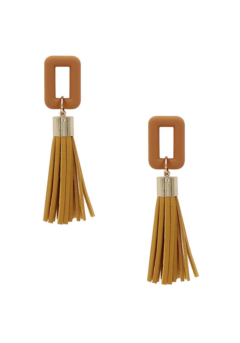 SILICONE COATING CHAIN WITH TASSEL EARRING