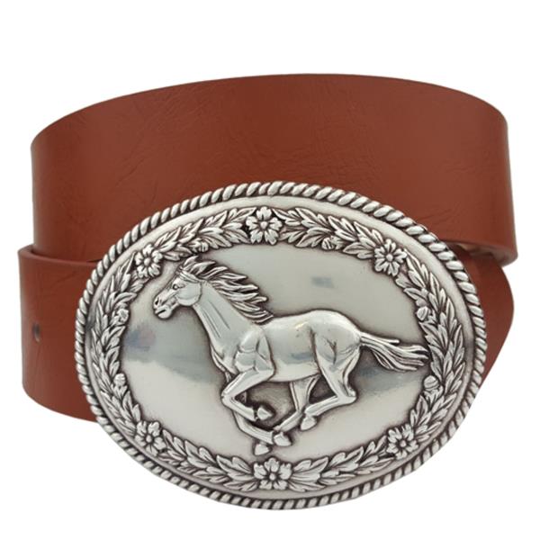 WESTERN GALLOPING HORSE BUCKLE BELT