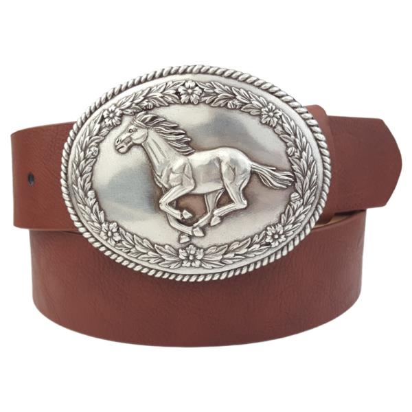 WESTERN GALLOPING HORSE BUCKLE BELT