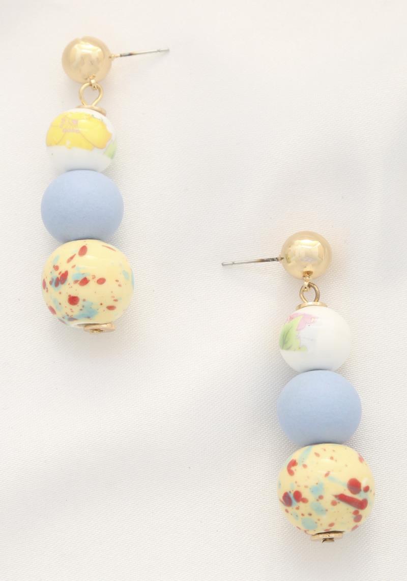 WATER COLOR BEAD DANGLE EARRING
