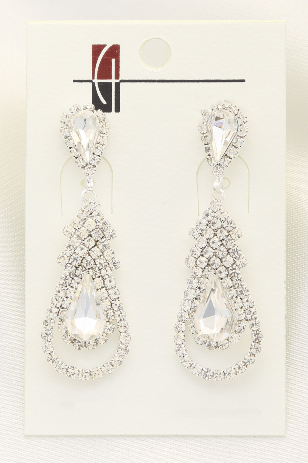 TEARDROP RHINESTONE DANGLE EARRING